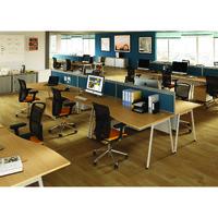 Sylvan A Frame Radial Workstation Desk Walnut Left Hand Silver Leg Professional Assembly Included