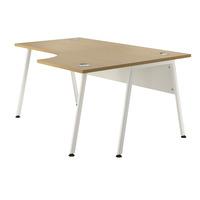 sylvan a frame radial workstation desk beech right hand white leg self ...