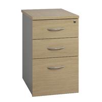 sylvan 3 drawer desk high pedestal 60cm natural oak professional assem ...