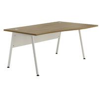 Sylvan A Frame Wave Desk Walnut Right Hand White Leg 120cm Self Assembly Required