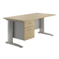 Sylvan Cantilever Premium Rectangular Desk with Single Pedestal Maple 160cm Professional Assembly Included