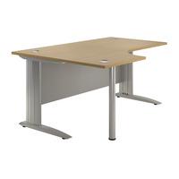 Sylvan Cantilever Premium Radial Workstation Desk Beech Left Hand Self Assembly Required