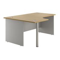 Sylvan Panel End Radial Workstation Desk Beech Left Hand Self Assembly Required