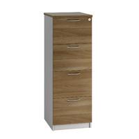 Sylvan 4 Draw Filing Cabinet Walnut Self Assembly Required