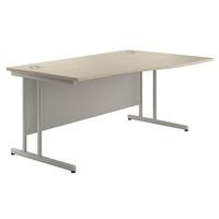 Sylvan Cantilever Wave Desk Natural Oak Right Hand 160cm Professional Assembly Included