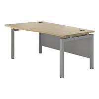 Sylvan Bench Wave Desk Maple Silver Leg Left Hand 120cm Self Assembly Required