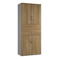 sylvan 4 door 2 drawer combination cupboard walnut self assembly requi ...