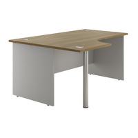 sylvan panel end radial workstation desk walnut left hand professional ...