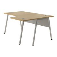 Sylvan A Frame Radial Workstation Desk Beech Right Hand Silver Leg Professional Assembly Included