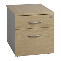 Sylvan 2 Drawer Low Mobile Pedestal Natural Oak Self Assembly Required