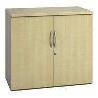 sylvan 2 door low storage unit maple professional assembly included