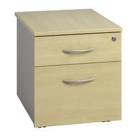 Sylvan 2 Drawer Low Mobile Pedestal Maple Self Assembly Required