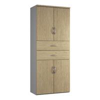 sylvan 4 door 2 drawer combination cupboard natural oak self assembly  ...