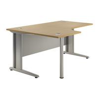 Sylvan Cantilever Deluxe Radial Workstation Desk Beech Left Hand Professional Assembly Included