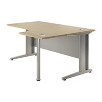 Sylvan Cantilever Deluxe Radial Workstation Desk Maple Right Hand Professional Assembly Included