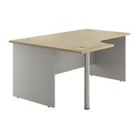 sylvan panel end radial workstation desk maple left hand self assembly ...