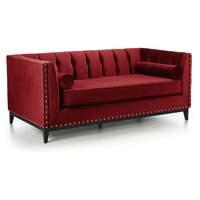 Sydney Velvet 3 Seater Sofa Red