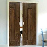 symmetry axis shaker walnut double pocket doors panelled prefinished