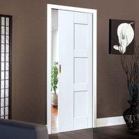 Symmetry Geo White Panelled Single Pocket Door