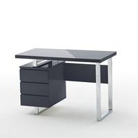 Sydney Computer Desk In Glass Top And High Gloss Black