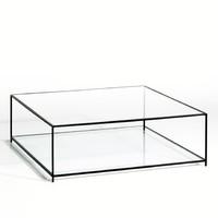 sybil square tempered glass coffee table