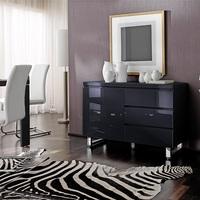 Sydney Small Sideboard In Gloss Black With 3 Drawers And 1 Door