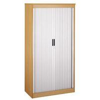 SYSTEM HORIZONTAL TAMBOUR DOOR CUPBOARD BEECH - H X W X D: 1200 X 1020 X 550