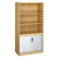 SYSTEM COMBINATION BOOKCASE WITH HORIZONTAL TAMBOUR BEECH - H X W X D: 1600 X