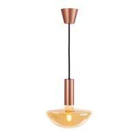 Sylcone Brushed Copper Effect Light Pendant with Hand Blown GX200 Bulb