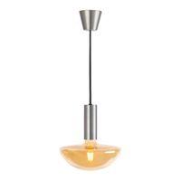 Sylcone Brushed Nickel Effect Light Pendant with Hand Blown GX200 Bulb