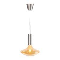 Sylcone Brushed Nickel Effect Light Pendant with Hand Blown GA200 Bulb