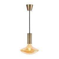 Sylcone Brushed Brass Effect Light Pendant with Hand Blown GA200 Bulb
