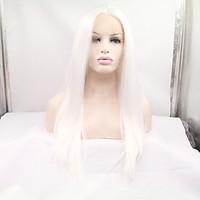 Sylvia Synthetic Lace front Wig Silver Heat Resistant Long Straight Synthetic Wigs