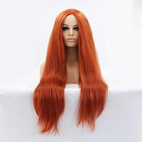 Sylvia Synthetic Lace front Wig Auburn Heat Resistant Long Straight Synthetic Wigs