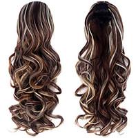 Synthetic 20 Inch 150g Long Curly Clip In Micro Ring Ponytail Hairpiece Extensions Excellent Quality