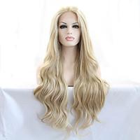 Sylvia Synthetic Lace front Wig Blonde Heat Resistant Long Natural Look Wavy Synthetic Wigs