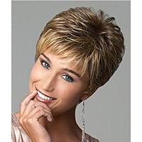 Synthetic Short Straight Fashion Layered Hair Bob Natural Golden Wigs Cosplay Wig for Women