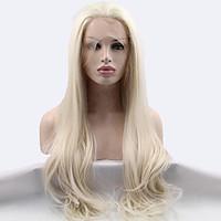 Sylvia Synthetic Lace front Wig Bleach Blonde Heat Resistant Long Straight Synthetic Wigs