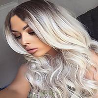 Synthetic Ombre Grey Wig Long Wavy African American Wig For Black Women Heat Resistant Hair Cheap Cosplay Wig