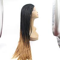 sylvia synthetic lace front wig black braided hair ombre straight heat ...