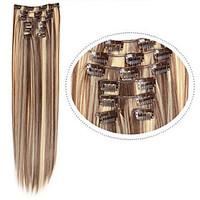 synthetic hair pieces 8613 mixed color 22inch 100g clip in synthetic h ...