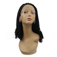 Sylvia Synthetic Lace front Wig Black Braided Hair Loose Curly Heat Resistant Synthetic Wigs