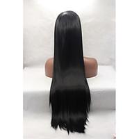 Synthetic Lace Front Wigs Natural Black Silky Straight Synthetic Wigs Cosplay Wigs