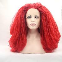 Sylvia Synthetic Lace front Wig Red Hair Heat Resistant Long Kinky Curly Synthetic Wigs