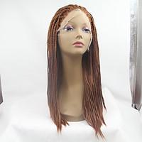 Sylvia Synthetic Lace front Wig Medium Auburn Braided Hair Small Box Braids Heat Resistant Synthetic Wigs