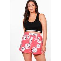 Sylvia Floral Flippy Shorts - red