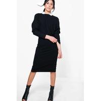 Synch Waist Jumper Dress - black