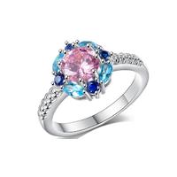 synthetic sapphire princess ring 4 sizes