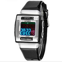 SYNOKE Kids\' Sport Watch Wrist watch LCD Water Resistant / Water Proof Alarm Luminous Quartz Plastic Band Black White Purple