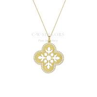 Sylva Necklace Decorative Zirconia Yellow Gold Plated